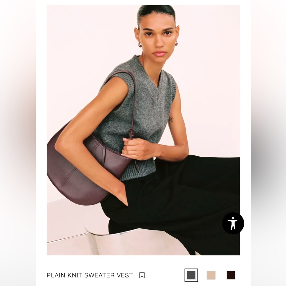 zara plain knit sweater vest